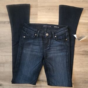 NWT Fidelity Juniper Dark Blue Micro Flare Jeans Size 26